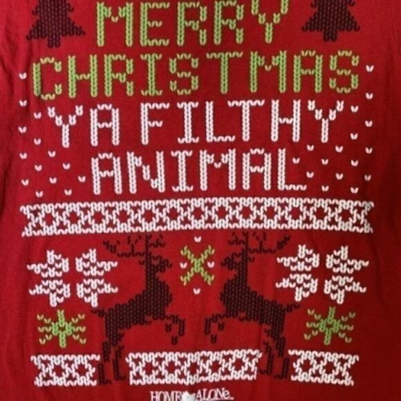 Home Alone Merry Christmas Ya Filthy Animal Short Sleeve Red T Men’s S Women’s L - Picture 2 of 5